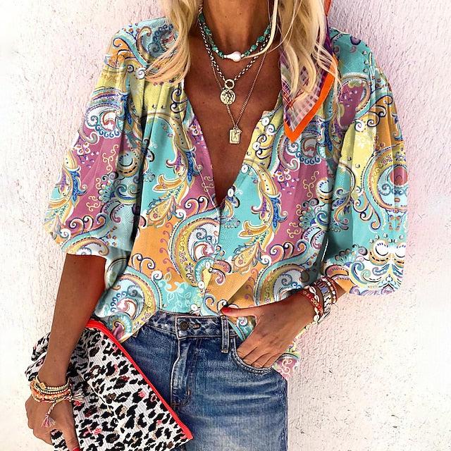 WW | Elegant Half-Sleeve Top with Buttons