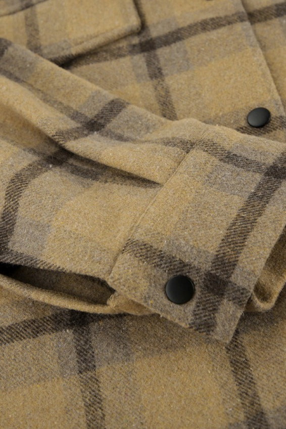 WW | Passform Karomuster Wollmantel Jacke