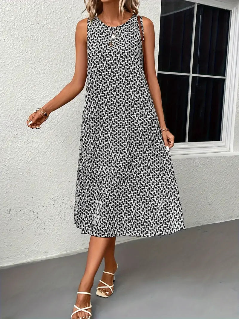 WW | Lässiges Kleid Mit Alloverdruck Und Tasche – Modisch & Bequem