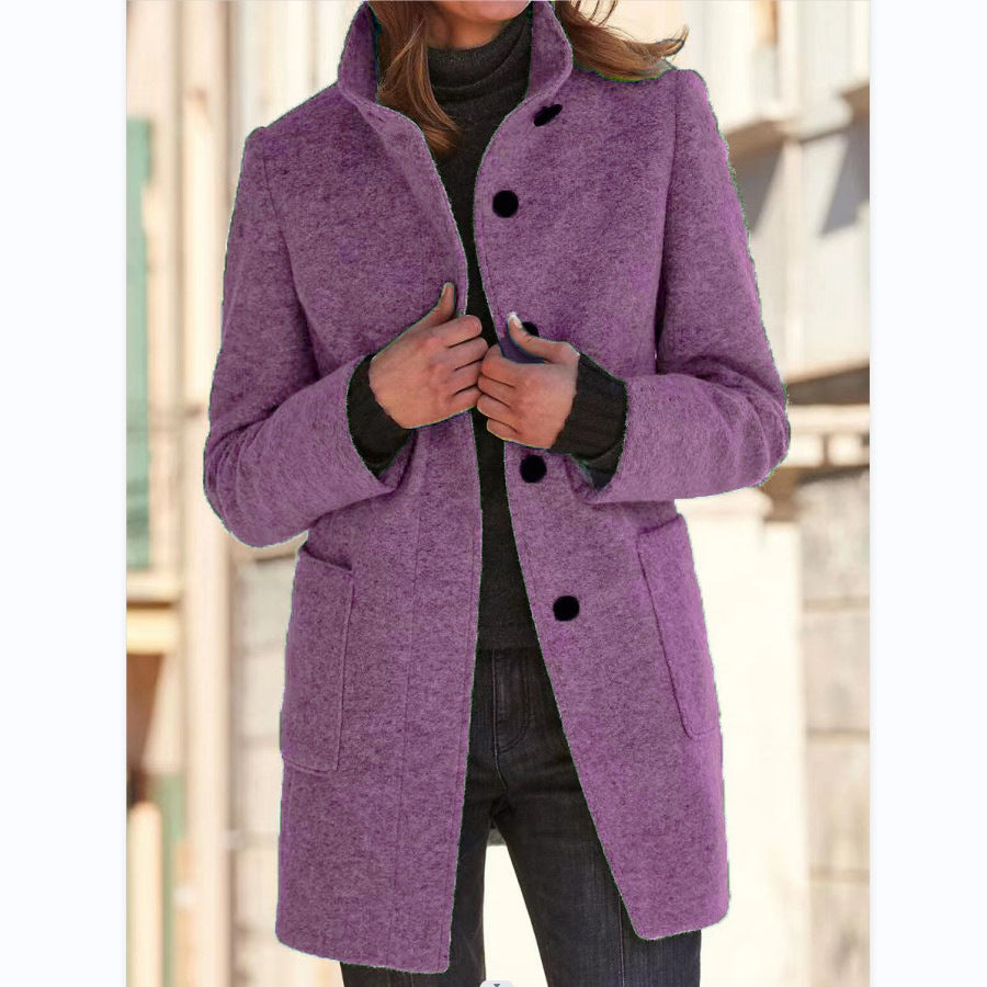 WW | Warmer & winddichter Mantel mit Stehkragen für Damen