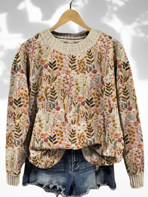 WW | Bequemer Blumenpullover