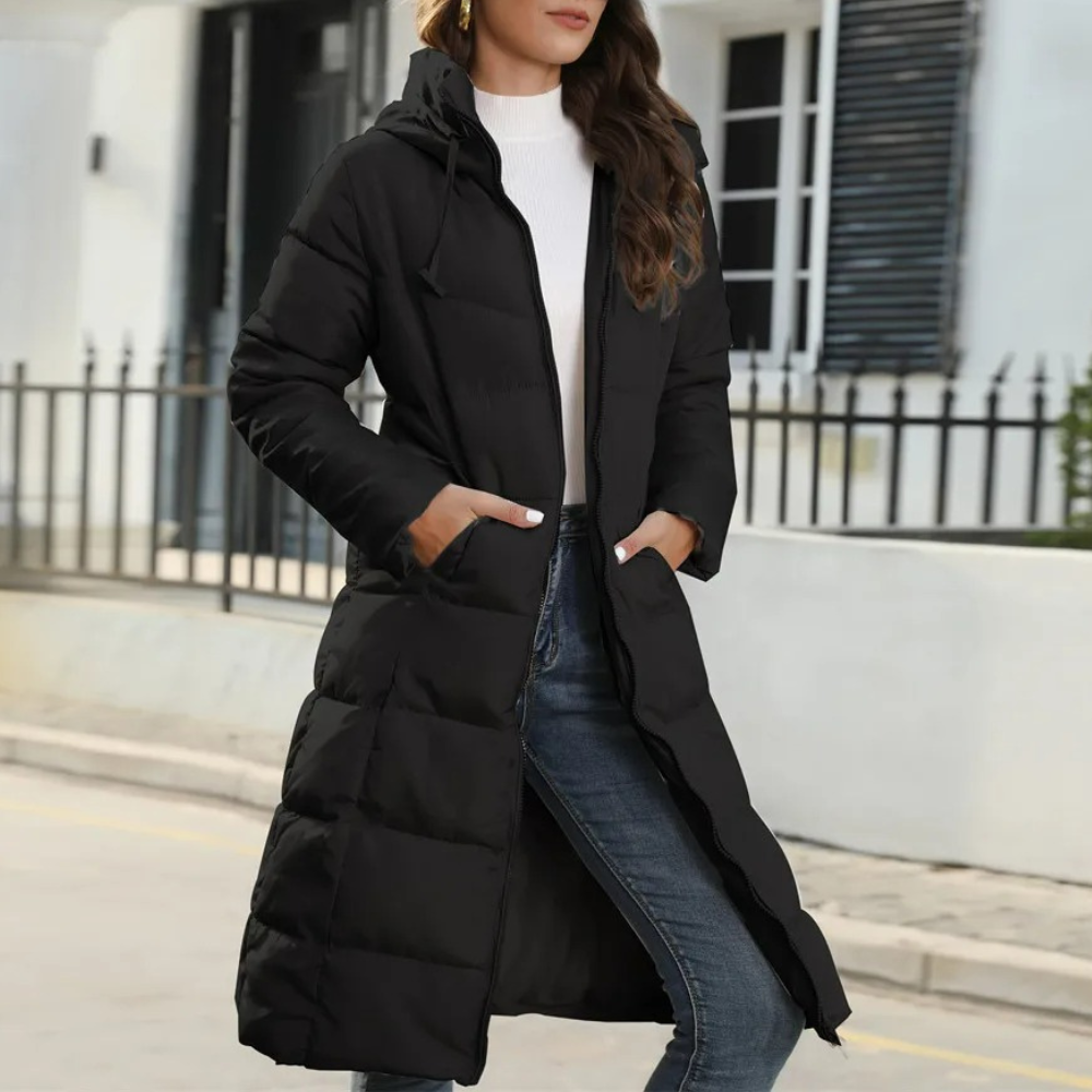WW | Long Hooded Women's Winter Parka - Perfect for Outdoor Activities