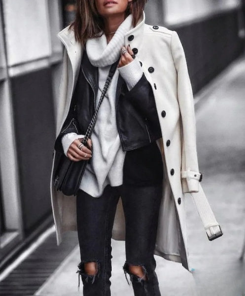 WW | Women's Long-Sleeved Plain Coat