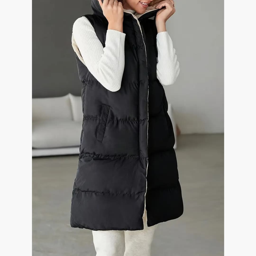 WW | Elegant Padded Zipper Vest For Women