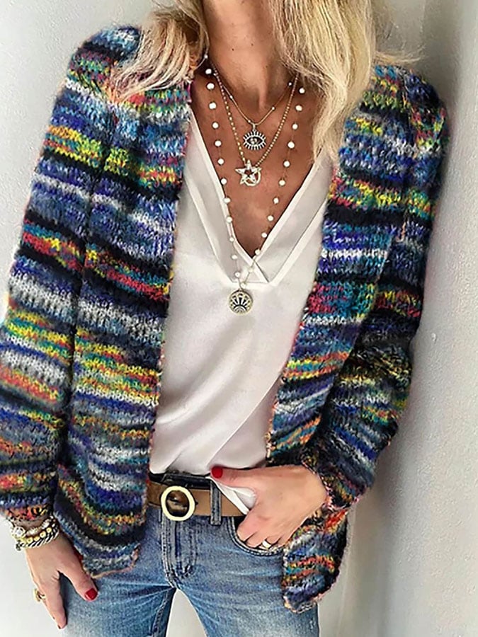WW | Bunt bedruckte Strickjacke für Damen