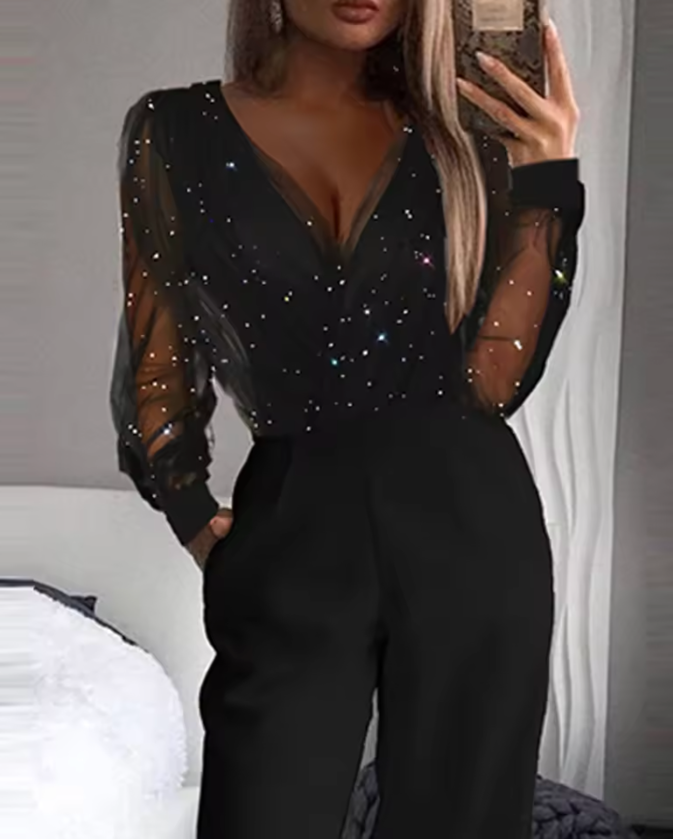 WW | Elegant Mesh Jumpsuit