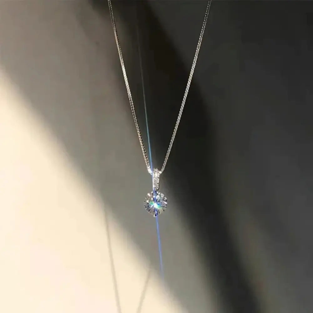 WW | Sterling Silver Round Zircon Necklace
