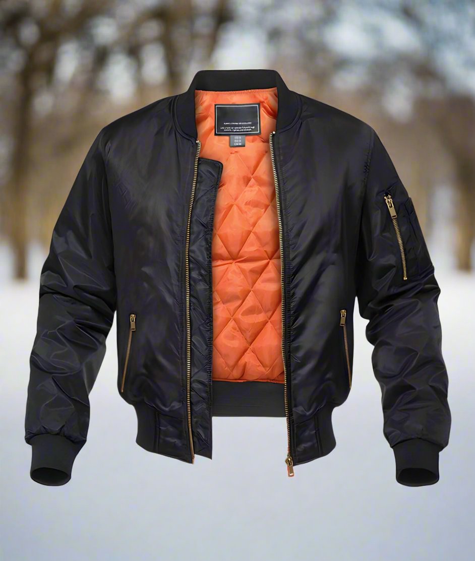 WW | Bomber jacket Quilted lining Ribbed trim Zip pockets