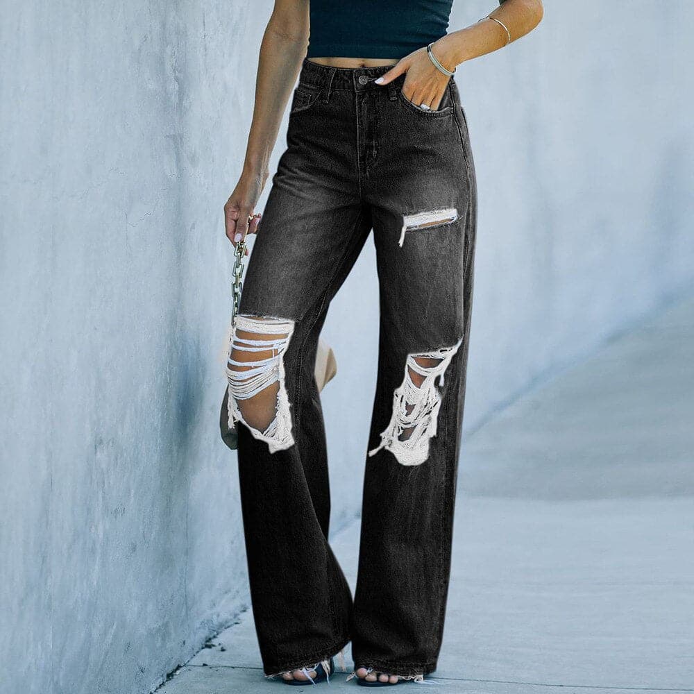 WW | Weite Beine Hohe Taille Eingetragener Trendy Fit