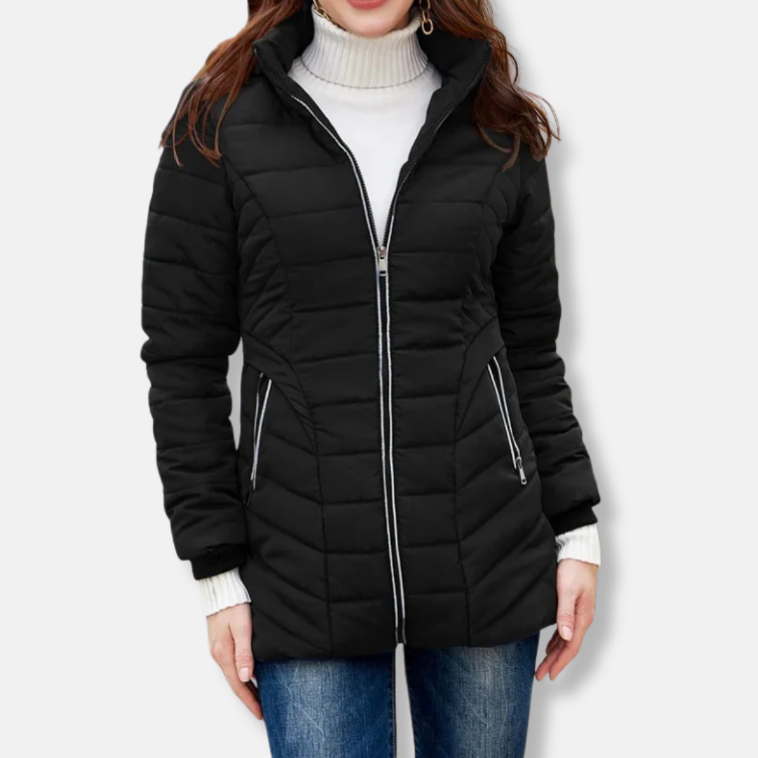 WW | Padded Jacket Slim Fit mit Kapuzenkragen Rippbündchen Hüftlänge