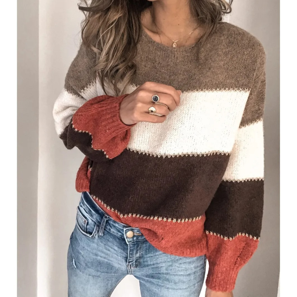 WW | Farbblock-Pullover, bequemer Pullover