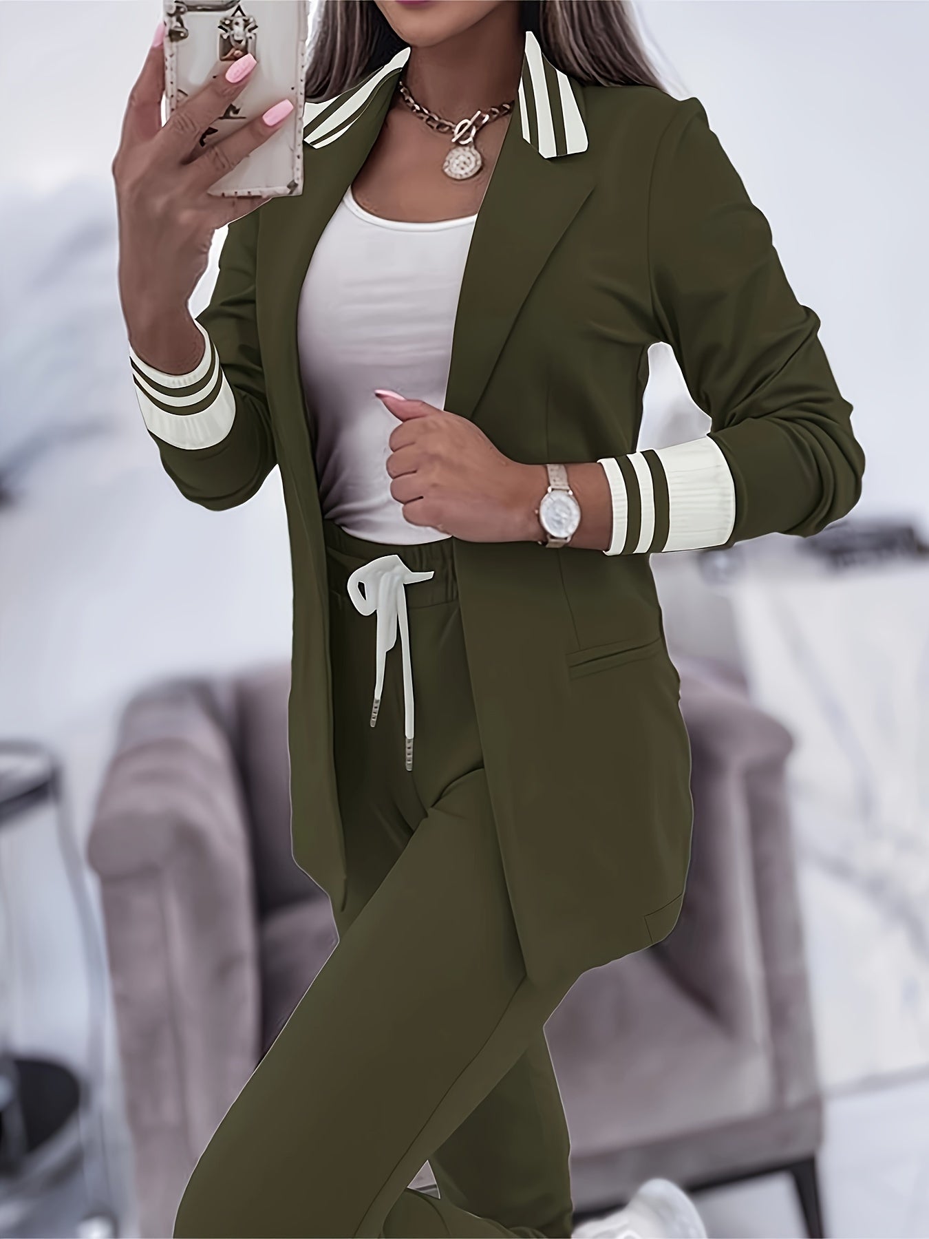 WW | Slim Trousers and Blazer Outfit Set for Women - Perfect for Casual Days