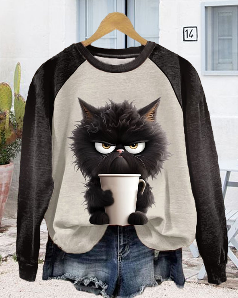 WW | Sweatshirt mit Katzenmotiv