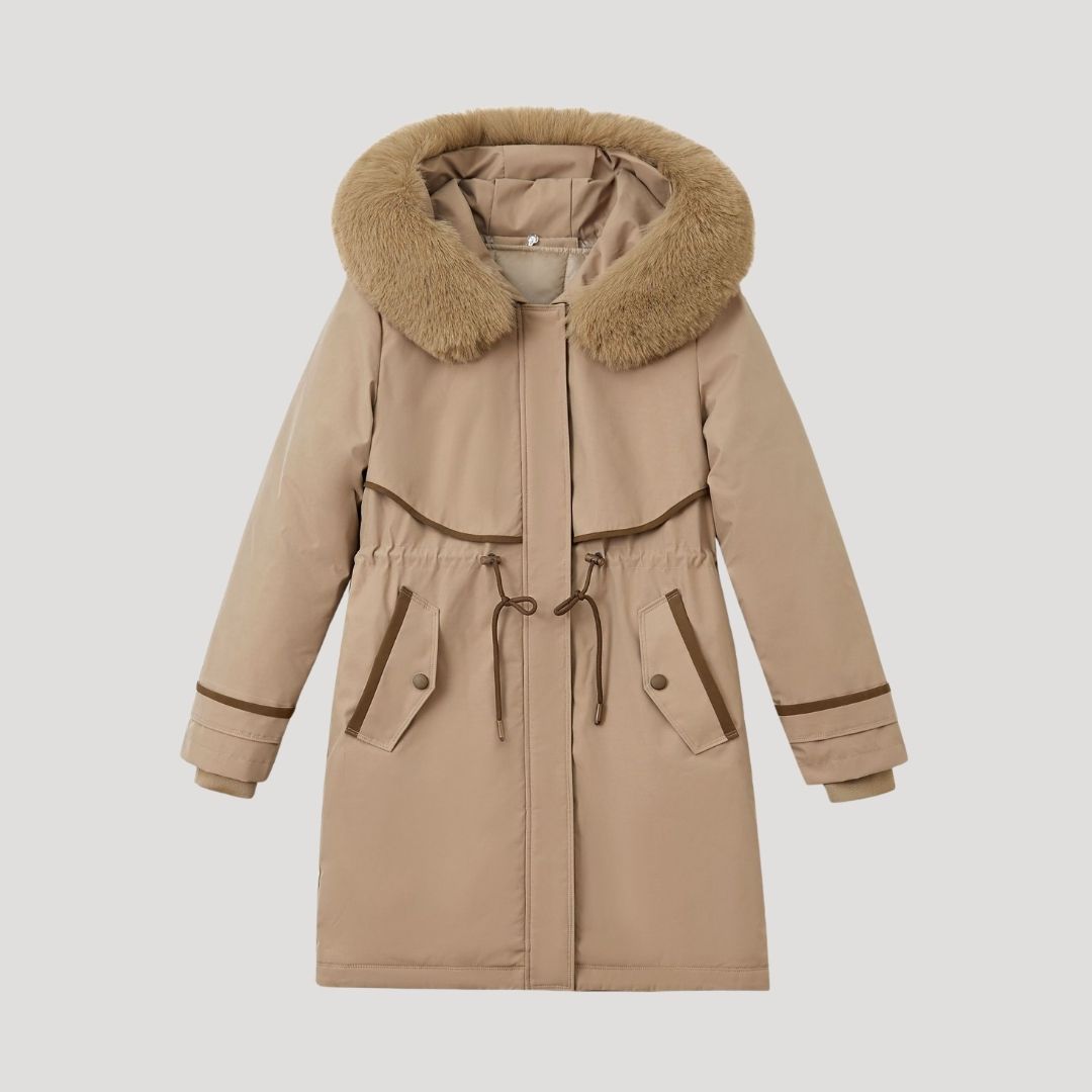WW | Damen Lange Kunstpelz Winter Parka Wasserdicht