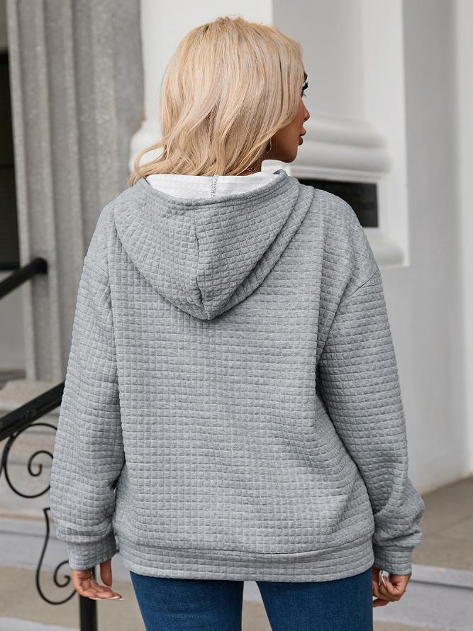 WW | Waffelstrick Hoodie Damen - lässiger Oversized Pullover