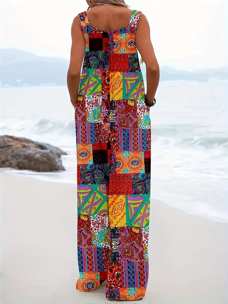 WW | Color Block Jumpsuit with Fashion Elements