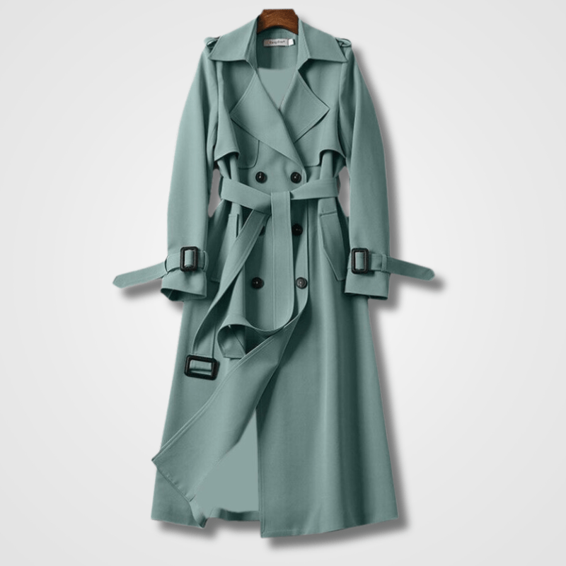 WW | Long Trench Coat - Belted Waist - Lightweight Polyester - Timeless Outerwear