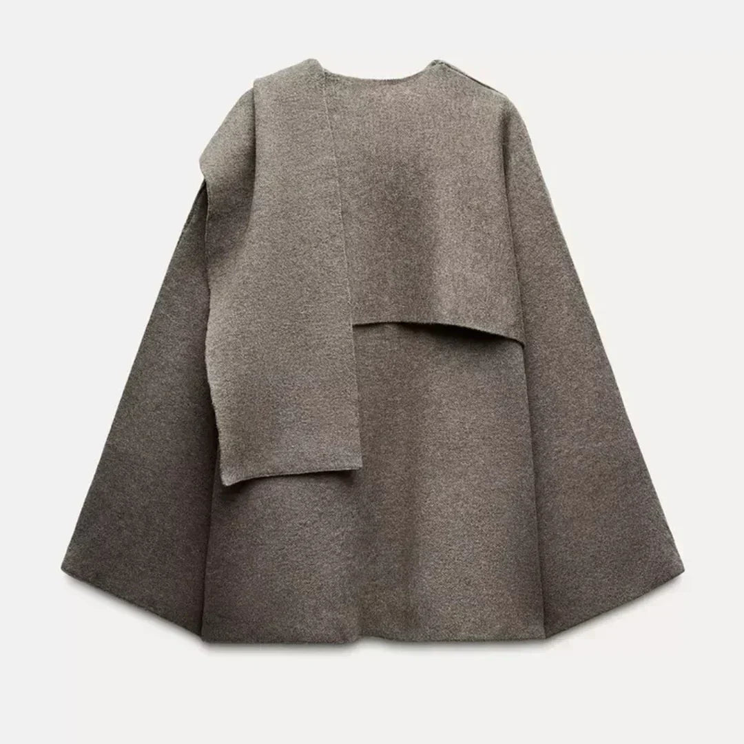 WW | Damen Elegante Warme Cape Jacke