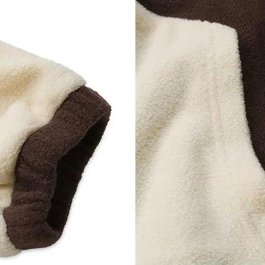 WW | Gestreifter Weste mit Kapuze und Fleece-Futter