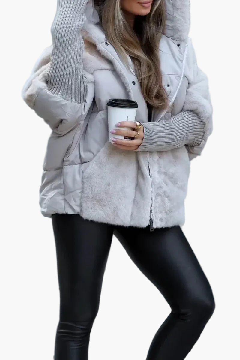 WW | Winterjacke mit Kapuze - Modische Teddy-Steppjacke für Outdoor und Alltag