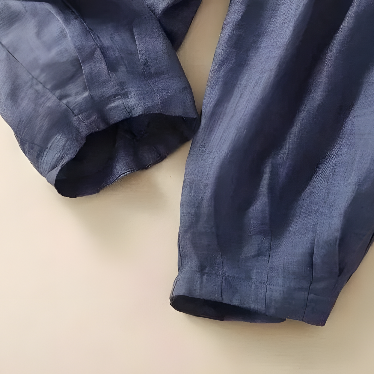 Yndira Linen Trousers in Natural Tone - Blue
