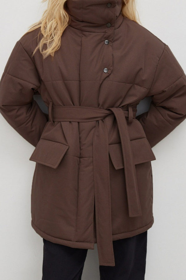 WW | Baumwolle Krawatten Taille Puffer Jacke