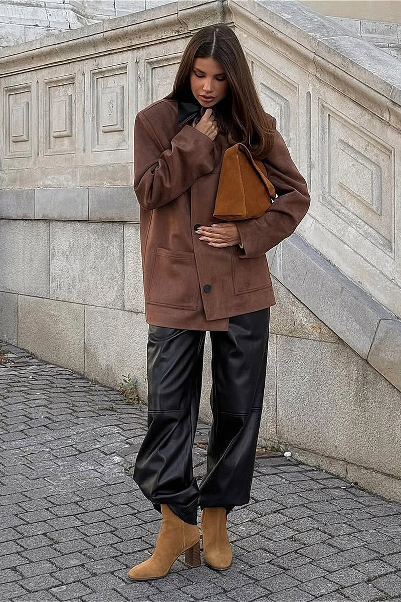 WW | Suede Collar Contrast Jacket