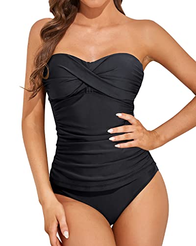 WW | Twist Front Bandeau Tankini With Push Up Cups For Women