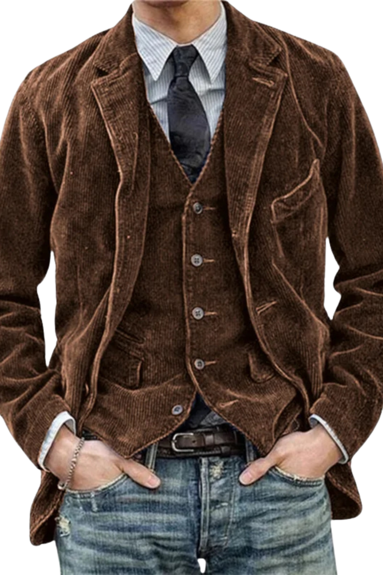 Jory Vintage Vest & Jacket - Brown