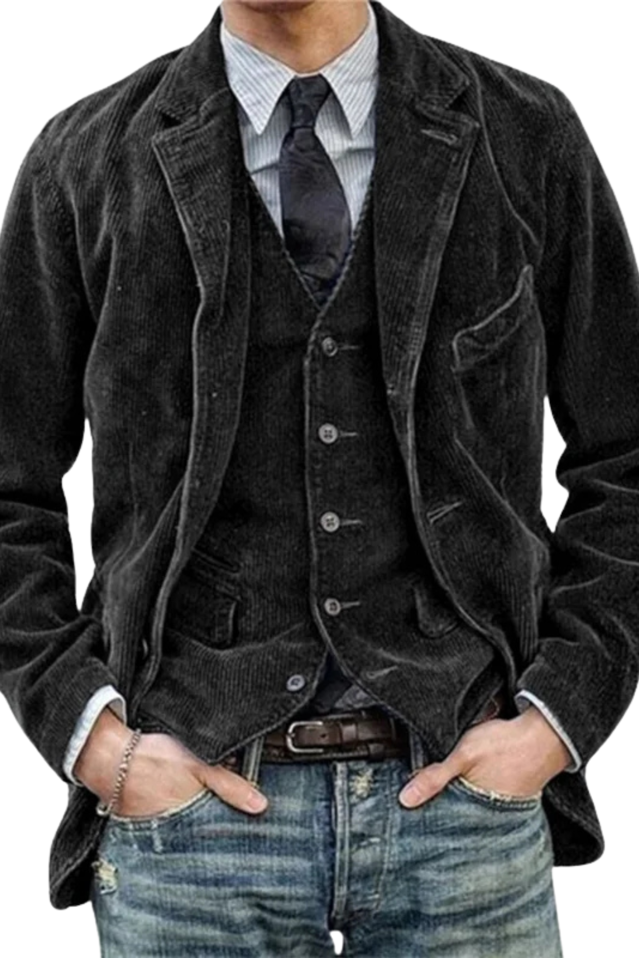 Jory Vintage Vest & Jacket - Black