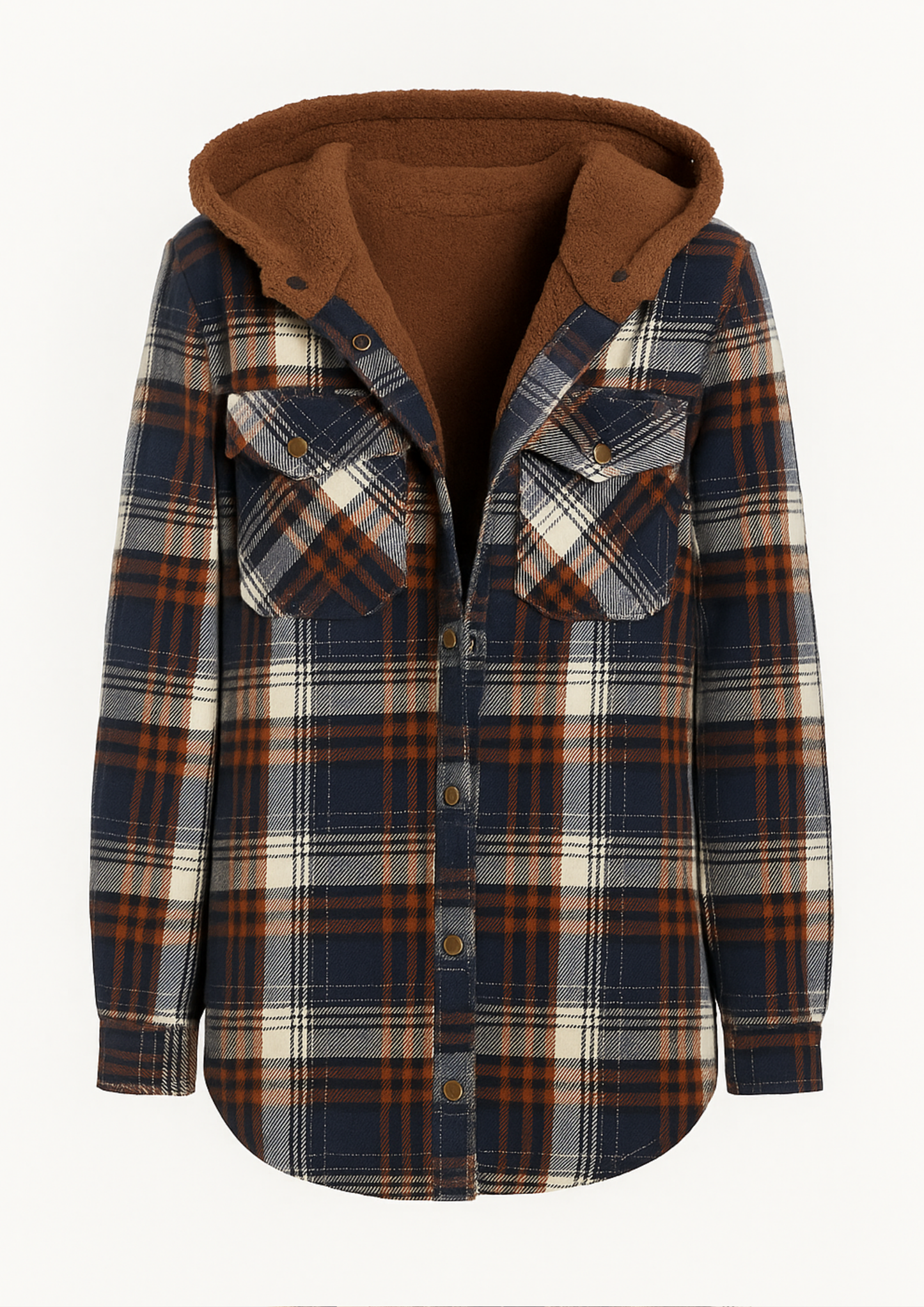Yseldis Checked Lined Fleece Jacket - Blue