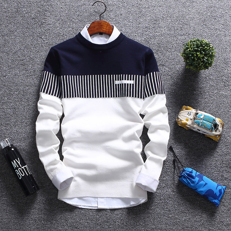 WW | Wool Blend Sweater Regular Fit Crew Neck Striped Design