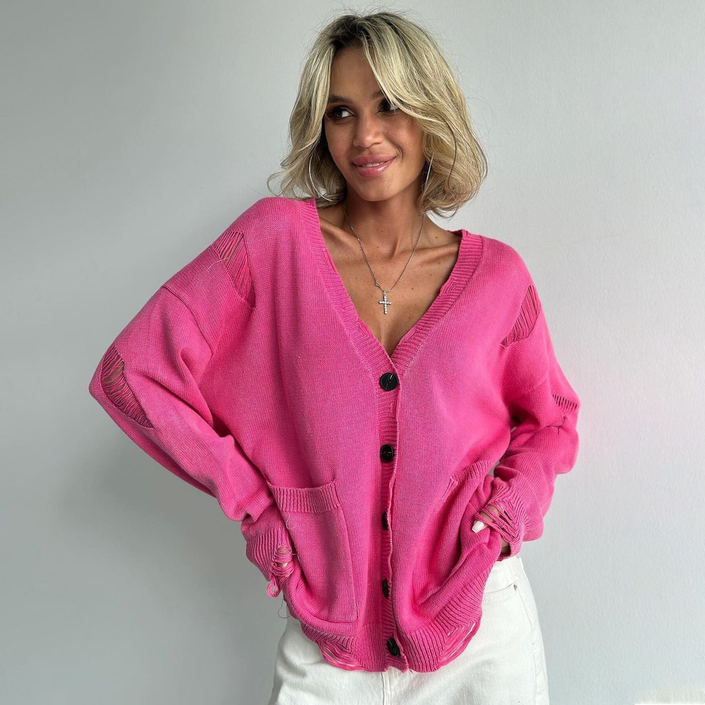 WW | Washed Knit Cardigan for Women