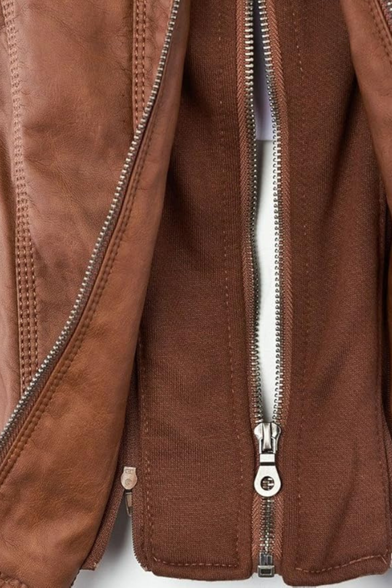 Eva Weatherproof Women's Leather Jacket with Hood - Khaki