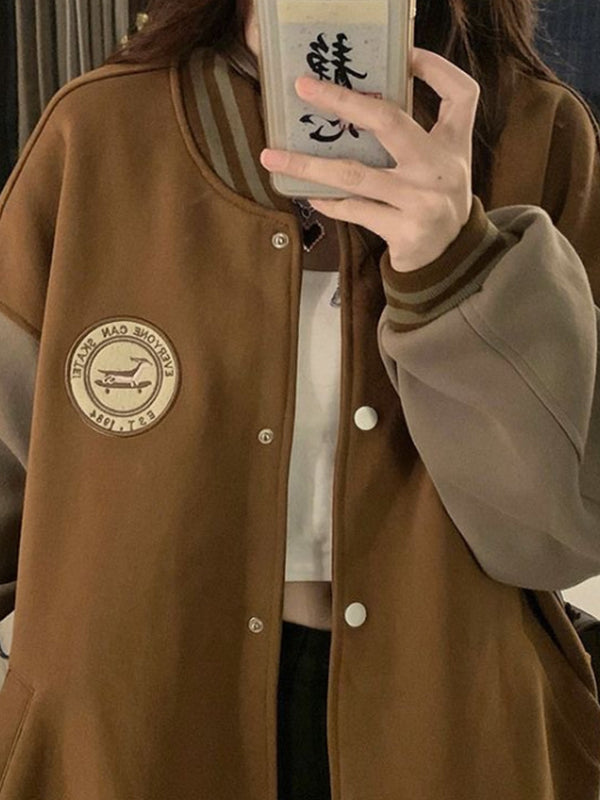 WW | Contrast Color Loose Casual Jacket