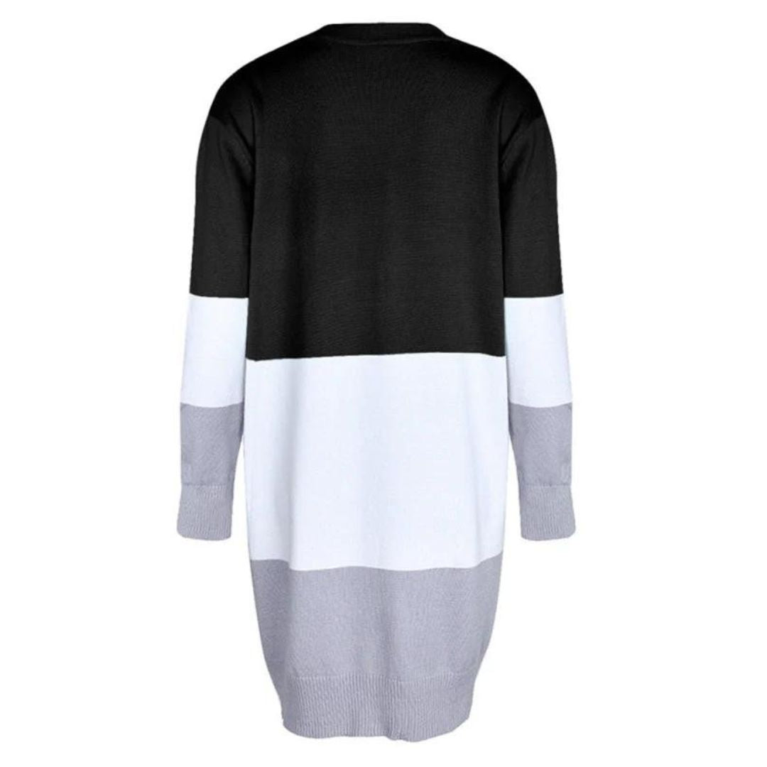 WW | Strickjacke mit Farbblock und offener Front