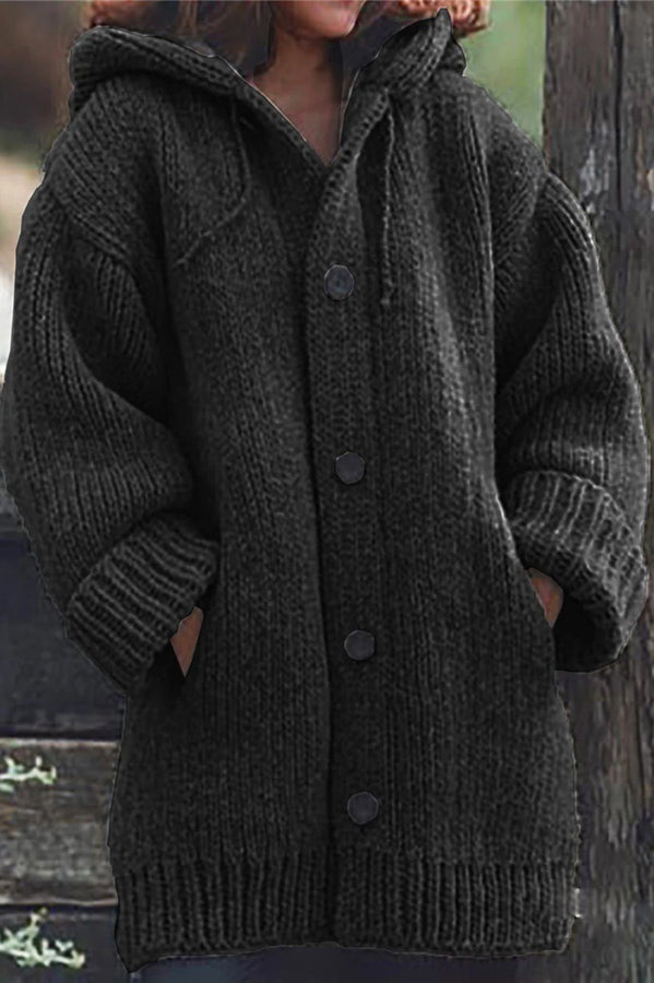 WW | Stylischer und bequemer Khaki-Hoodie-Cardigan