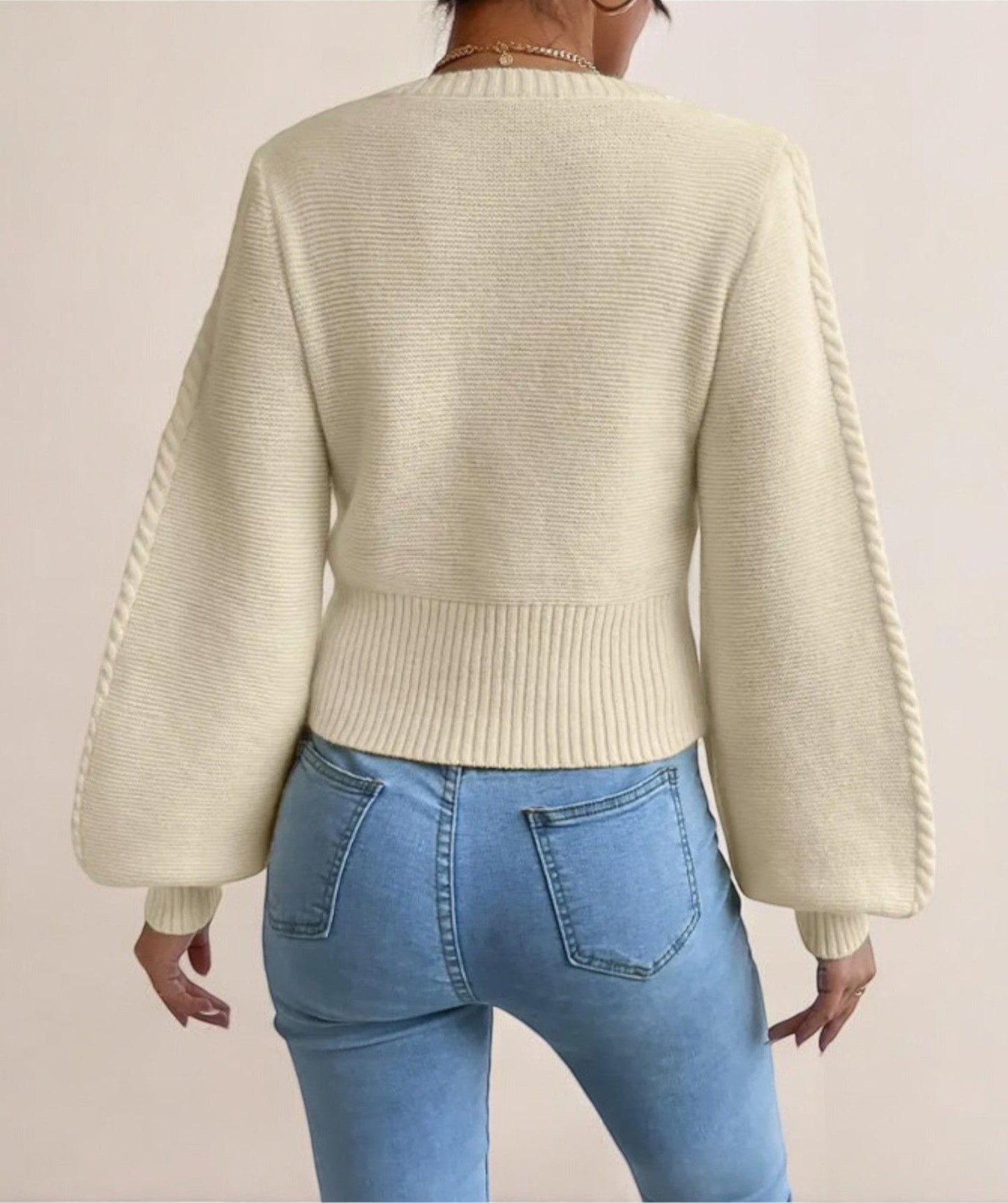WW | Women's Sweater with Modern and Chic Rectangle Neckline