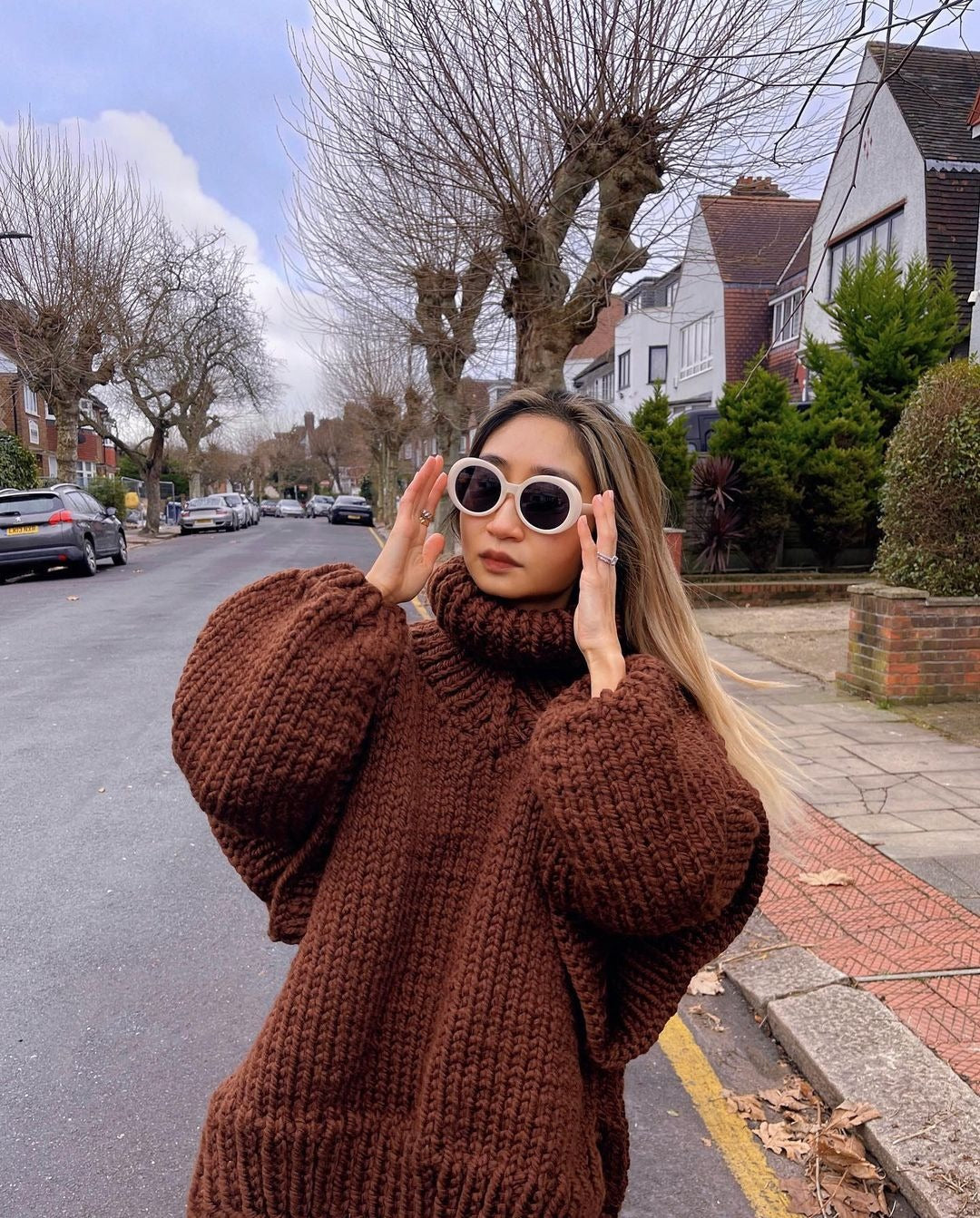 WW | Chunky knit oversized roll-neck sweater for women