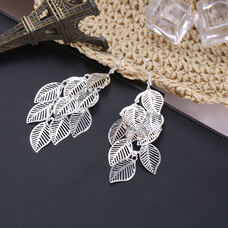 WW | Dainty Layered Leaf Earrings