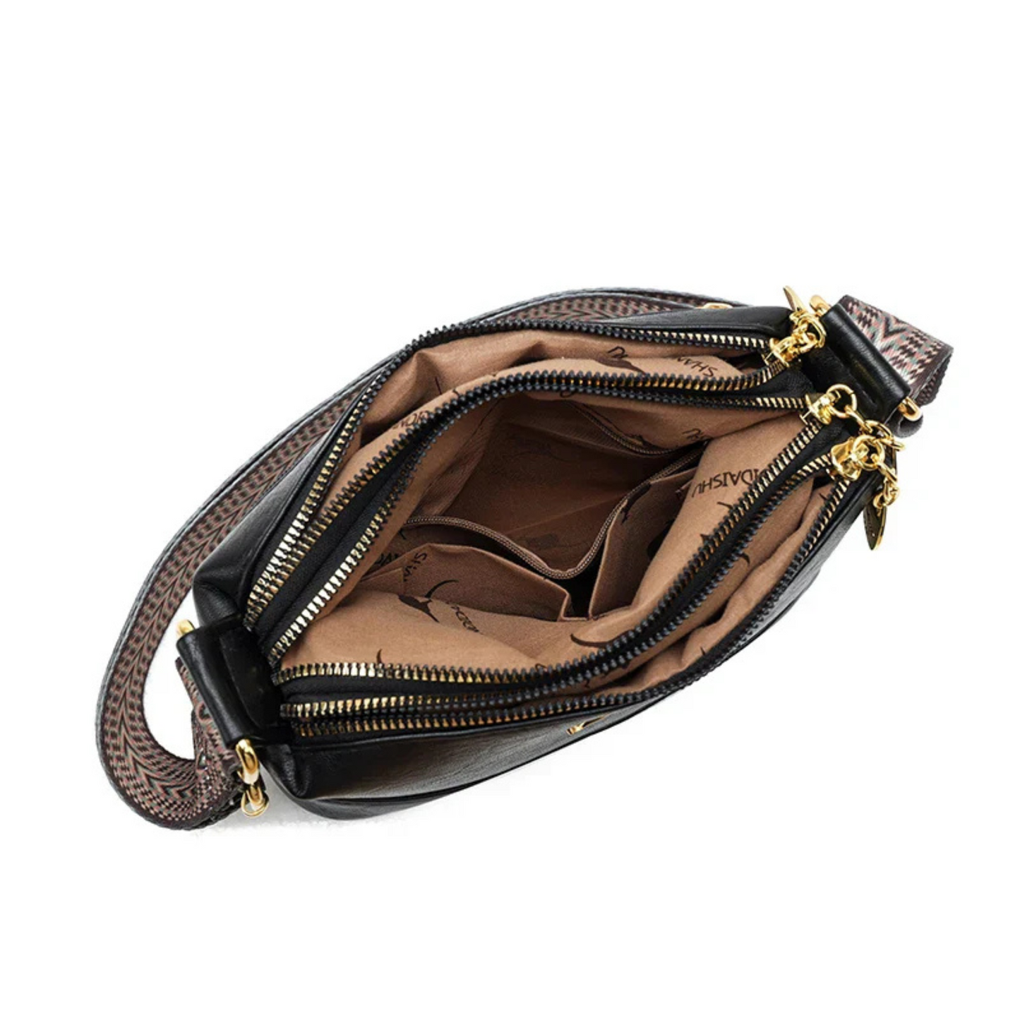 Nyra Elegant Leather Shoulder Bag - Black