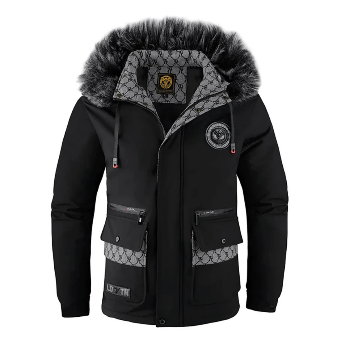 WW | Herren Winter Parka Jacke mit Doppeltasche und Reißverschluss Design