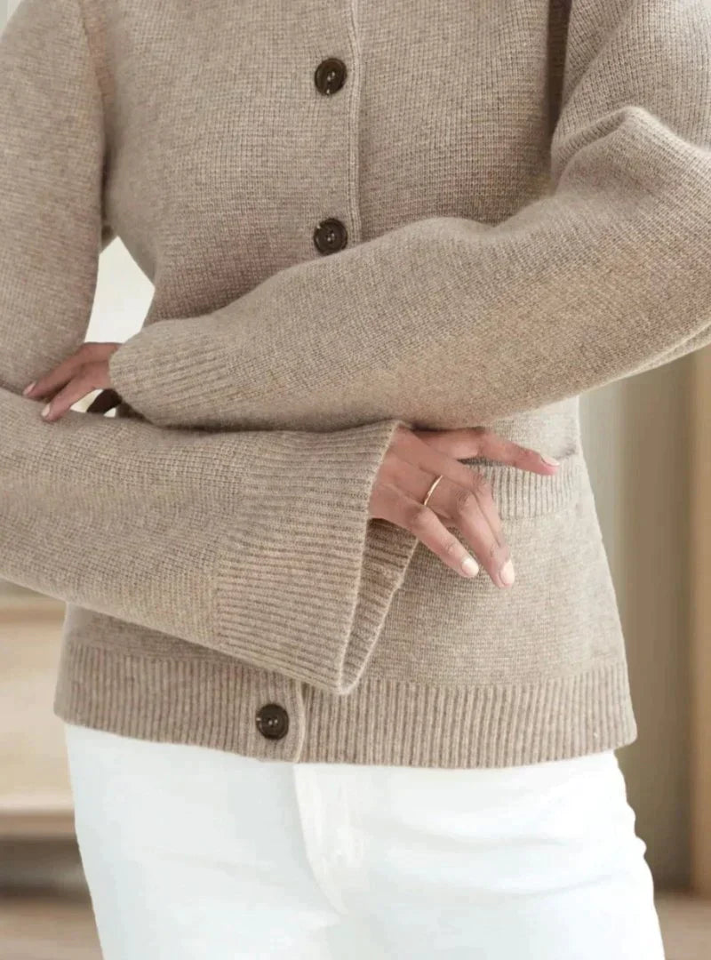 WW | Strickjacke - Wollmischung - Reguläre Passform - Knopfverschluss - Mit Fronttaschen
