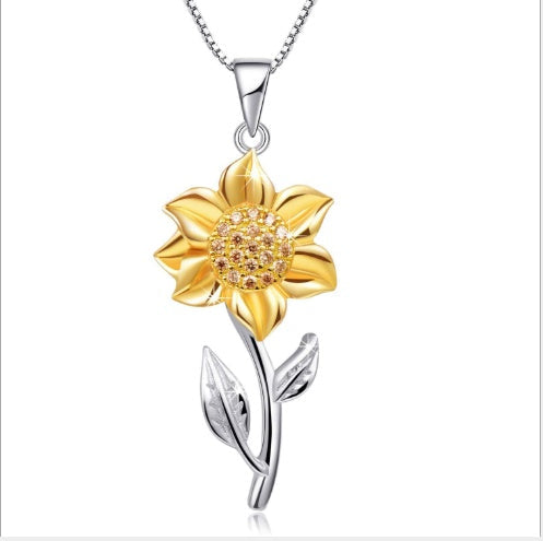 WW | Gold Plated Sterling Silver Sunflower Necklace