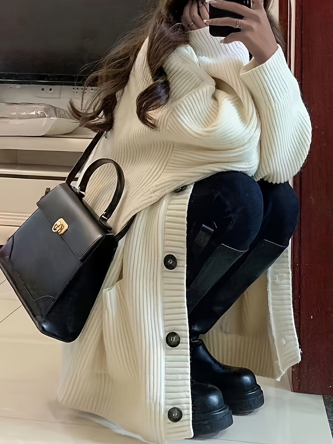 WW | warmer Baumwollstrickwaren-Cardigan für Damen - Ideal für Winter