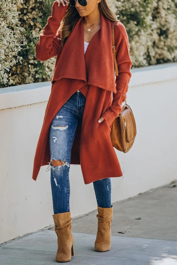 WW | Lange offene Strickjacke