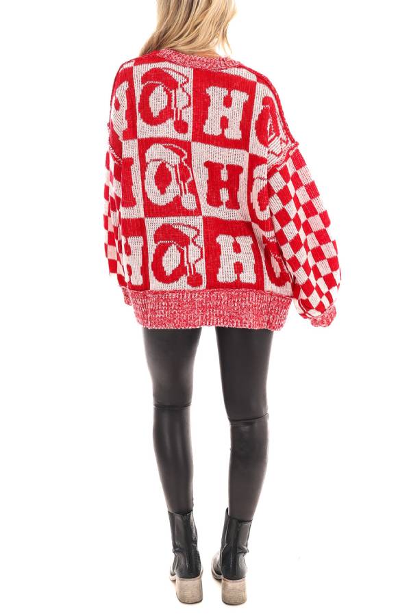 WW | Christmas Letters Round Neck Long Sleeve Loose Knit Sweater