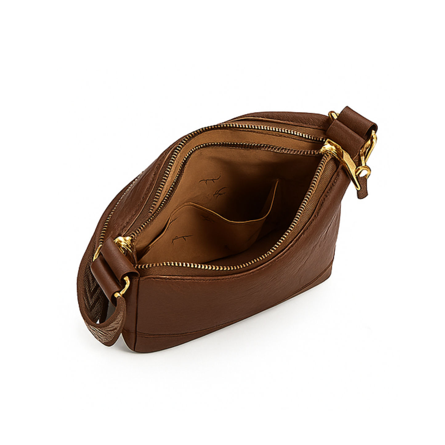 Nyra Elegant Leather Shoulder Bag - Brown