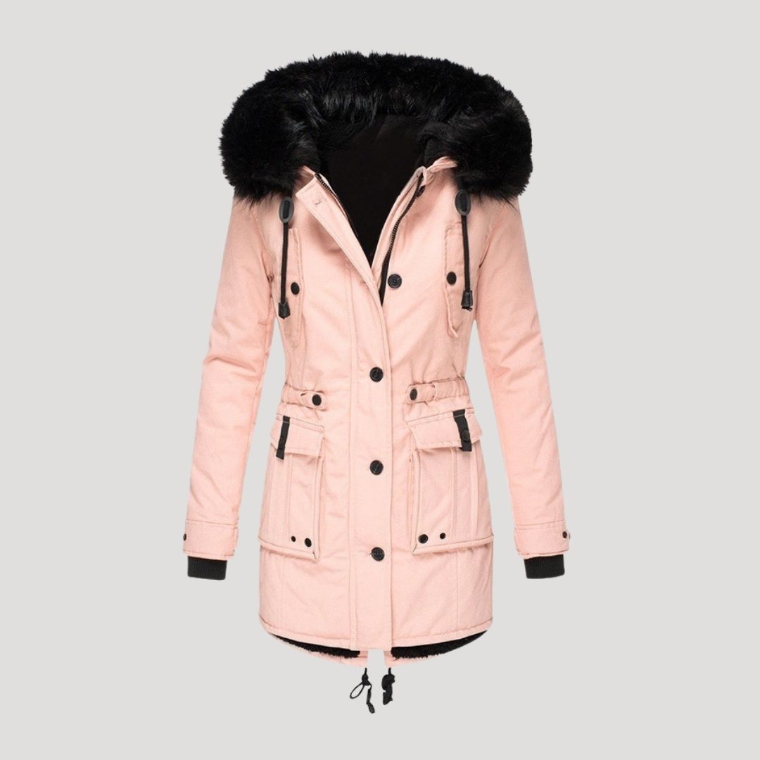 WW | Damen wasserdichte Winterparka mit Kunstfellkapuze