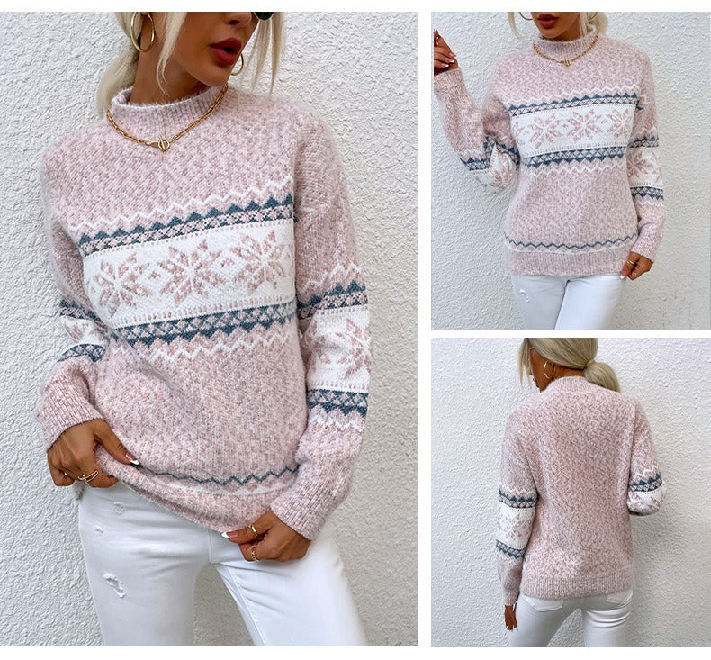 WW | Eleganter Norweger-Muster Damenwinterpullover